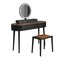 LED Lighted Vanity Table Set with Adjustable Mirror & Cushioned Stool